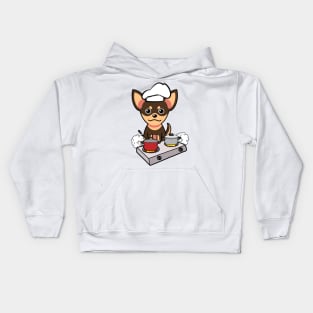 Cute small dog is cooking Kids Hoodie